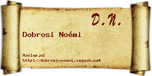 Dobrosi Noémi névjegykártya